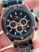 Ferro Çelik Kordon İç Fonksiyonlar Aktif Takvimli 30 Mt Su Geçirmez Erkek Kol Saat EFM31397-R thumbnail 4