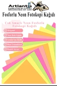 Neon Fosforlu Renkli A3 Fotokopi Kağıdı 100 lü 1 Paket 100 Adet Fosforlu 5 Renk Parlak Canlı Renkler Fotokopi Kağıdı thumbnail 4
