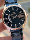 Ferro Çelik Kordon Takvimli Kadran 30 Mt Suya Dayanıklı Erkek Kol Saat EFM11911-XJ thumbnail 4