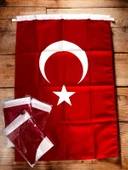 50X75 Cm  Alpaka Kumaş Türk Bayrağı 1. Kalite thumbnail 2