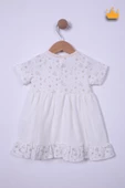 Babydola %100 Pamuk Kız Bebek Bayramlık Puset Desenli Elbise 15156 - 11