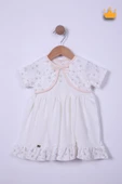 Babydola %100 Pamuk Kız Bebek Bayramlık Puset Desenli Elbise 15156 - 1