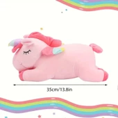 UNİCORN 35 CM PEMBE UNİCORN TEK BOYNUZLU AT PELUŞ SQUİSHMALLOWS DOĞUM GÜNÜ HEDİYELİK OYUNCAK - 2