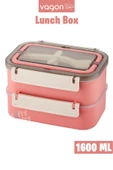 Vagonlife Bento Lunch Box 1600 ML 2 Kat Yeni Nesil Sefer Tası Paslanmaz Çelik -FFLBOX2221 - 7