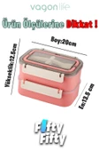 Vagonlife Bento Lunch Box 1600 ML 2 Kat Yeni Nesil Sefer Tası Paslanmaz Çelik -FFLBOX2221 - 11