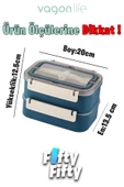 Vagonlife Bento Lunch Box 1600 ML 2 Kat Yeni Nesil Sefer Tası Paslanmaz Çelik -FFLBOX2221 - 6