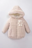 Baby Oyuncak Ayı İçi Kürklü Soft Kumaş Cepli Kapüşonlu Kışlık İçi Peluş Erkek Kız Bebek Mont Şişme - 1
