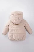 Baby Oyuncak Ayı İçi Kürklü Soft Kumaş Cepli Kapüşonlu Kışlık İçi Peluş Erkek Kız Bebek Mont Şişme - 9