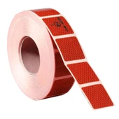 3 MT Reflektörlü Reflektif Fosforlu Araç Oto Kamyon Şerit Bant Tüvtürk Onaylı Kesikli Kırmızı İkaz Bandı thumbnail 4