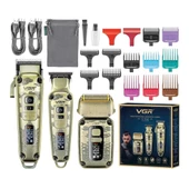 Orjinal VGR yeni V-642 profesyonel saç sakal ense +sıfır yanak  düzeltici elektrikli tıraş makinesi seti - 1