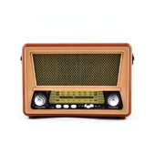 Vintage taşınabilir gerçek ahşap eskitme görünümlü nostajik radyo   Sw/Am/Fm radyo Retro - 3