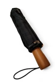 10 Telli Tam Otomatik Şemsiye Ahşap Saplı 33 Cm Boy 105 Cm Çap Rainwalker Siyah Renk - 1