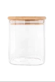 Bambu Kapaklı Cam Kavanoz Saklama Kabı 8,5x6 cm Royaleks-BLS6580 - 1