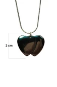 Hematit Doğal Taşı Zincirli El Yapımı Kolye Uç: 2 cm Zincir: 20 cm Kutulu - 3