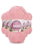 5 Adet Cotton Lüks Yelek Tunik Kazak Bluz Hırka İpi Yünü Açık Pembe 97548 - 1