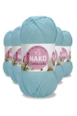 5 Adet Cotton Lüks Yelek Tunik Kazak Bluz Hırka İpi Yünü Buz Mavi 97564 - 1