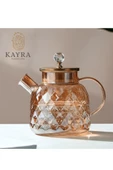 Kabartmalı Borosilikat Cam Demlik 1000ml Royaleks-CM-2006 - 2