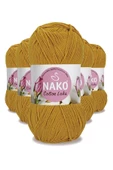 5 Adet Cotton Lüks Yelek Tunik Kazak Bluz Hırka İpi Yünü Hardal 97555 - 1