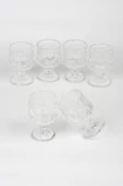 Ayaklı Kahve Yanı Bardağı Kristal Kesim Shot Bardak 7cm x 4 cm 6 Lı Set - 6