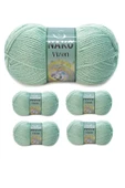 5 Adet Vizon Premium Akrilik El Örgü İpi Yünü Renk No:292 Çağla Yeşil thumbnail 1