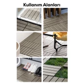 Porsima 1177 Bahçe Balkon Teras Zemin Paspası Banyo Paspası 12li Dış Mekan Karosu Latte - 11
