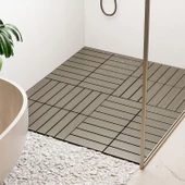 Porsima 1177 Bahçe Balkon Teras Zemin Paspası Banyo Paspası 18li Dış Mekan Karosu Latte thumbnail 2