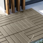 Porsima 1177 Bahçe Balkon Teras Zemin Paspası Banyo Paspası 18li Dış Mekan Karosu Latte thumbnail 8