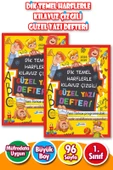 Dik Temel Harflere Uygun Güzel Yazı Defteri - 1.Sınıf - 96 Sayfa - Büyük Boy- 2 Adet - 1