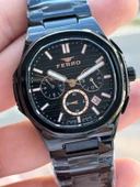 Ferro Çelik Kordon İç Fonksiyonlar Aktif Takvimli 30 Mt Su Geçirmez Erkek Kol Saat EFM11499-G thumbnail 5