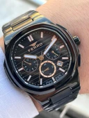 Ferro Çelik Kordon İç Fonksiyonlar Aktif Takvimli 30 Mt Su Geçirmez Erkek Kol Saat EFM11499-G thumbnail 2