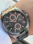 Ferro Çelik Kordon İç Fonksiyonlar Aktif Takvimli 30 Mt Su Geçirmez Erkek Kol Saat EFM40126-G thumbnail 1