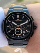 Ferro Çelik Kordon İç Fonksiyonlar Aktif Takvimli 30 Mt Su Geçirmez Erkek Kol Saat EFM11499-G thumbnail 4