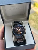 Ferro Çelik Kordon İç Fonksiyonlar Aktif Takvimli 30 Mt Su Geçirmez Erkek Kol Saat EFM31916-G thumbnail 1