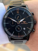 Ferro Çelik Kordon İç Fonksiyonlar Aktif Takvimli 30 Mt Su Geçirmez Erkek Kol Saat EFM31039-XG thumbnail 3