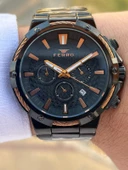 Ferro Çelik Kordon İç Fonksiyonlar Aktif Takvimli 30 Mt Su Geçirmez Erkek Kol Saat EFM31168-R - 4