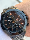 Ferro Çelik Kordon İç Fonksiyonlar Aktif Takvimli 30 Mt Su Geçirmez Erkek Kol Saati EFM31455-G thumbnail 2