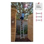 Endokon 410 cm. - 14  Basamaklı Teleskopik Alüminyum Merdiven - I Tipi Uzayan Merdiven - 9