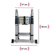 Endokon 220 + 220 cm. - 7+7  Basamaklı Teleskopik  Merdiven - A Tipi Uzayan Merdiven - 2