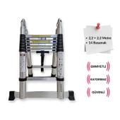 Endokon 220 + 220 cm. - 7+7 Basamaklı Teleskopik Merdiven - A Tipi Uzayan Merdiven - 3