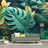 Yeşil Yaprak Desenli Duvar Kağıdı Baskı thumbnail 1