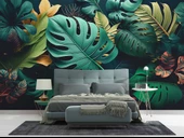 Yeşil Yaprak Desenli Duvar Kağıdı Baskı thumbnail 2