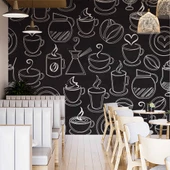 Kahve Temalı Cafe Duvar Kağıdı Baskı thumbnail 2