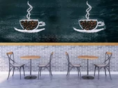 Kahve Bardağı Temalı Cafe Duvar Kağıdı Baskı - 4