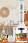 GOLDMASTER  Kitchenmix 1000w Güçlü Motor Turbo Hız Ayarlı 3 In 1 Blender Set Beyaz - 5