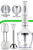 GOLDMASTER  Kitchenmix 1000w Güçlü Motor Turbo Hız Ayarlı 3 In 1 Blender Set Beyaz - 6