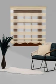 Blind-X Krem Geniş Plise Stor Zebra Perde Balkon Perdesi, Oturma Odası Perdesi Alüminyum Dayanıklı Kasa - 2