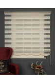 Blind-X Sarı Simli Stor Zebra Perde Oturma Odası Perdesi, Mutfak Perdesi Alüminyum Dayanıklı Kasa) - 1