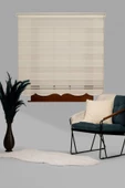 Blind-X Beyaz Geniş Plise Stor Zebra Perde Balkon Perdesi, Oturma Odası Perdesi Alüminyum Dayanıklı Kasa - 3