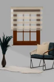 Blind-X Beyaz Mikro Plise Stor Zebra Perde Balkon Perdesi, Oturma Odası Perdesi (Dayanıklı Alüminyum Kasa) - 1