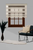 Blind-X Beyaz Geniş Plise Stor Zebra Perde Balkon Perdesi, Oturma Odası Perdesi Alüminyum Dayanıklı Kasa - 1